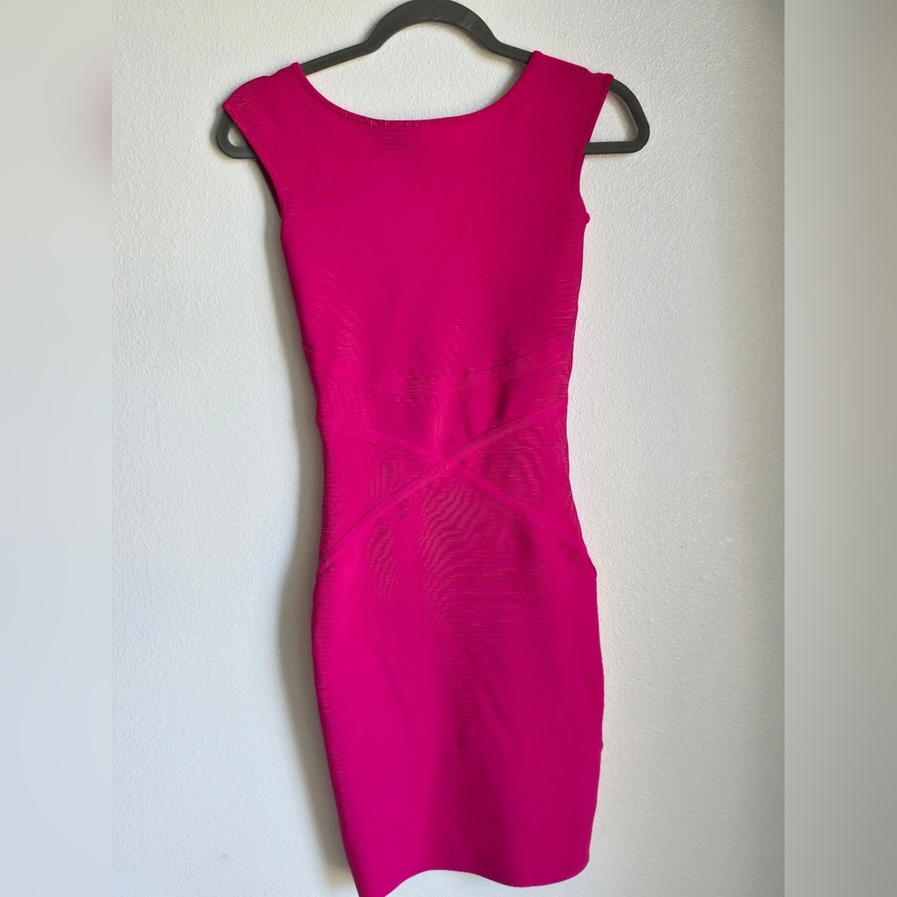 Marciano Pink Sheath Dress Asymmetrical Neckline - Picture 7 of 9